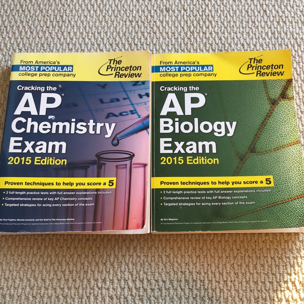 The Princeton review AP chemistry AP biology books